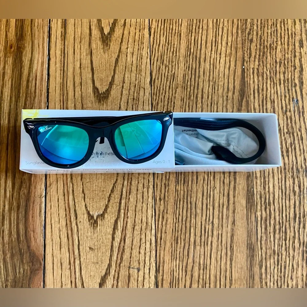 Weefarers Polarized kids sunglasses black frame ”sea” green lens - size 0-1